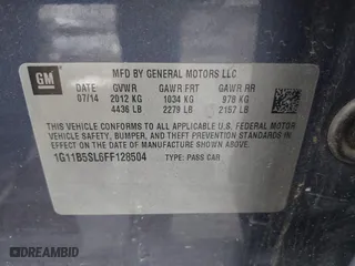 2015 Chevrolet Malibu LS with VIN 1G11B5SL6FF128504, listed as a IAAI auction lot 41896896 with 89,950 mi miles. Bid and sale history available at carsss.com. Image 9.