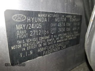 2005 Hyundai XG with VIN KMHFU45E55A421137, listed as a Copart auction lot 54875565 with 58,818 mi miles and Clean Title. Bid and sale history available at carsss.com. Image 12.