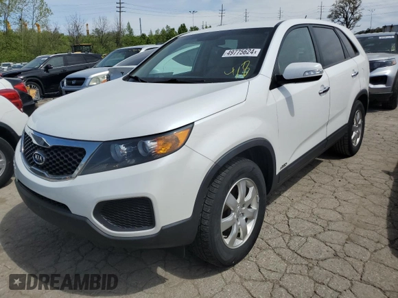 2013 Kia Sorento LX with VIN 5XYKTCA64DG321804, listed as a Copart auction lot 49775624 with 91,047 mi miles and Salvage Title. Bid and sale history available at carsss.com. Image 1.