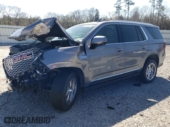 2021 GMC Yukon Denali with VIN 1GKS2DKL2MR129896, listed as a Copart auction lot 46808315 with 0 mi miles and Salvage Title. Bid and sale history available at carsss.com. Image 1.