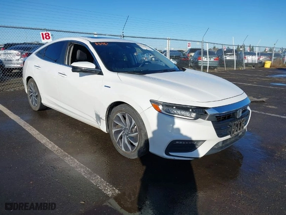 2019 Honda Insight Touring with VIN 19XZE4F92KE012764, listed as a IAAI auction lot 41506050 with 93,503 mi miles. Bid and sale history available at carsss.com. Image 1.