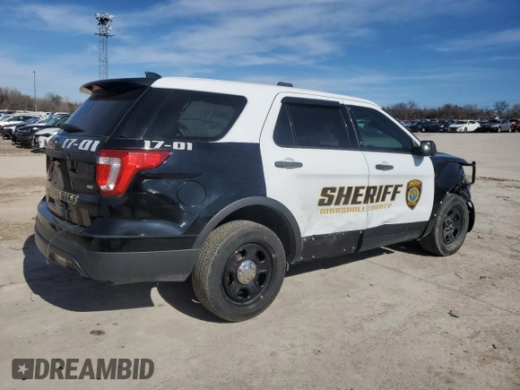 2017 Ford Police Interceptor Utility z VIN 1FM5K8AR0HGC25724, wystawiony jako Copart lot #43608095 z przebiegiem Nie podano mil oraz Szkody całkowita. Historia ofert i sprzedaży dostępna na DreamBid. Obrazek 3.