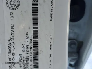 2022 Honda Civic Sedan LX with VIN 2HGFE2F23NH130441, listed as a Copart auction lot 42680405 with 60,987 mi miles and Salvage Title. Bid and sale history available at carsss.com. Image 12.