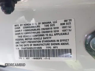2020 Honda CR-V Touring с VIN 7FART6H93LE014926, выставлен на аукционе IAAI как лот 41242690 с пробегом 87 924 миль миль и . История ставок и продаж доступна на DreamBid. Изображение 9.