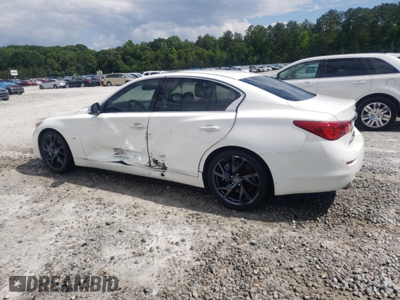2015 Infiniti Q50 Premium with VIN JN1BV7APXFM343157, listed as a Copart auction lot 56876025 with 109,054 mi miles and Salvage title. Bid and sale history available at DreamBid. Image 2.