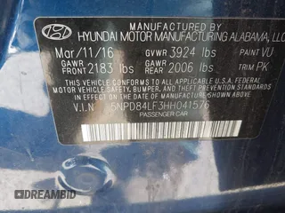 2017 Hyundai Elantra SE z VIN 5NPD84LF3HH041576, wystawiony jako IAAI lot #42139968 z przebiegiem 146 464 mil mil oraz . Historia ofert i sprzedaży dostępna na DreamBid. Obrazek 9.