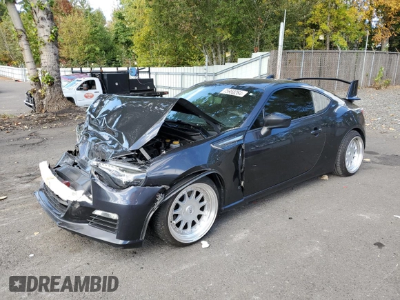 2015 Subaru BRZ Premium with VIN JF1ZCAB18F9602102, listed as a Copart auction lot 75958264 with 72,692 mi miles and Salvage title. Bid and sale history available at DreamBid. Image 1.