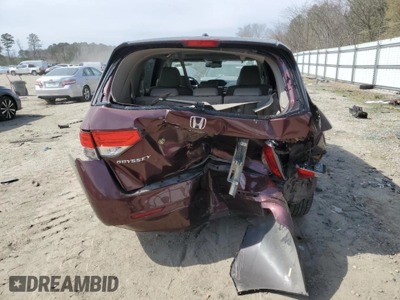 2014 Honda Odyssey EX-L with VIN 5FNRL5H61EB077828, listed as a Copart auction lot 46304125 with 104,367 mi miles and Salvage Title. Bid and sale history available at DreamBid. Image 6.