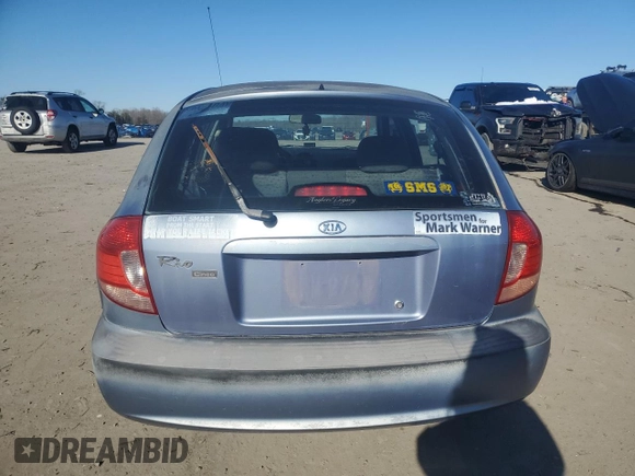 2004 Kia Rio with VIN KNADC165646193322, listed as a Copart auction lot 44667955 with 174,387 mi miles and Clean Title. Bid and sale history available at carsss.com. Image 6.