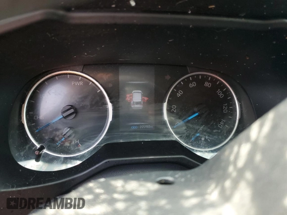 2021 Toyota RAV4 Hybrid LE with VIN 4T3L6RFVXMU028179, listed as a Copart auction lot 54845915 with 77,790 mi miles and Salvage title. Bid and sale history available at DreamBid. Image 9.