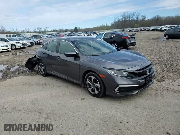 2019 Honda Civic LX with VIN 2HGFC2F61KH558125, listed as a Copart auction lot 55324225 with 66,107 mi miles and Salvage Title. Bid and sale history available at DreamBid. Image 14.
