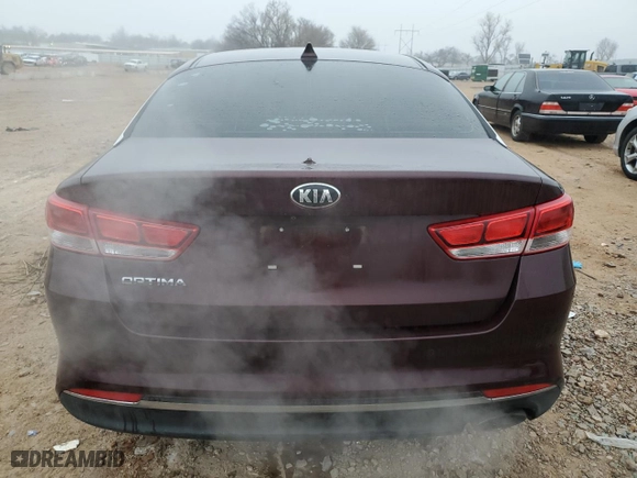 2018 Kia Optima S with VIN 5XXGT4L33JG268947, listed as a Copart auction lot 43708745 with 130,459 mi miles and Salvage Title. Bid and sale history available at carsss.com. Image 6.