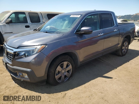 2020 Honda Ridgeline RTL-E with VIN 5FPYK3F76LB010841, listed as a Copart auction lot 59603935 with 53,055 mi miles and Salvage title. Bid and sale history available at DreamBid. Image 1.