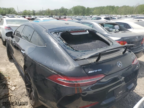 2020 Mercedes-Benz AMG GT with VIN WDD7X6BB2LA013249, listed as a Copart auction lot 49993764 with 71,239 mi miles and Salvage Title. Bid and sale history available at carsss.com. Image 2.