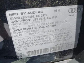 2018 Audi Q5 Premium Plus z VIN WA1BNAFY7J2231166, wystawiony jako IAAI lot #42048232 z przebiegiem 81 818 mil mil oraz . Historia ofert i sprzedaży dostępna na DreamBid. Obrazek 9.