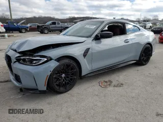 2023 BMW M4 Competition xDrive with VIN WBS43AZ01PCM53210, listed as a Copart auction lot 82760343 with 0 mi miles. Bid and sale history available at carsss.com. Image 1.