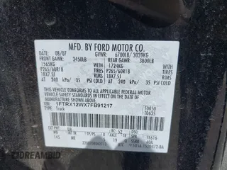 2007 Ford F-150 STX with VIN 1FTRX12WX7FB91217, listed as a IAAI auction lot 42496481 with 136,563 mi miles and . Bid and sale history available at DreamBid. Image 9.