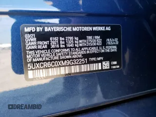 2021 BMW X5 xDrive40i with VIN 5UXCR6C0XM9G32251, listed as a Copart auction lot 42589673 with 10,357 mi miles. Bid and sale history available at carsss.com. Image 13.