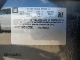 2016 Chevrolet Malibu Limited LT with VIN 1G11C5SA4GU107563, listed as a Copart auction lot 71353414 with 93,538 mi miles and Salvage Title. Bid and sale history available at carsss.com. Image 12.