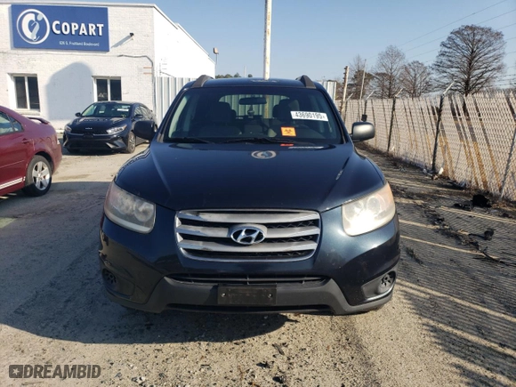 2012 Hyundai Santa Fe GLS with VIN 5XYZGDAB3CG100036, listed as a Copart auction lot 43690195 with 156,573 mi miles and Salvage Title. Bid and sale history available at carsss.com. Image 5.