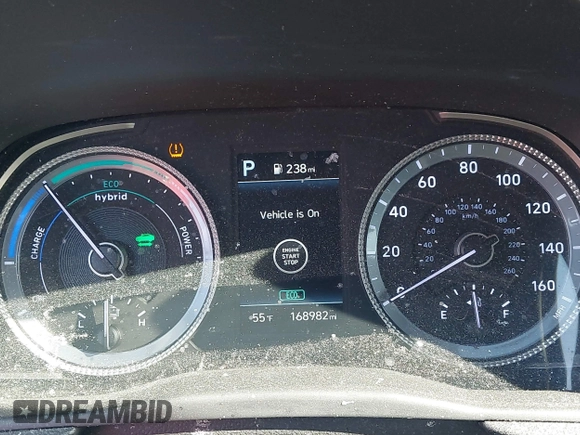 2020 Hyundai Sonata Hybrid Blue with VIN KMHL24JJ2LA016152, listed as a IAAI auction lot 41655476 with 168,982 mi miles. Bid and sale history available at carsss.com. Image 7.