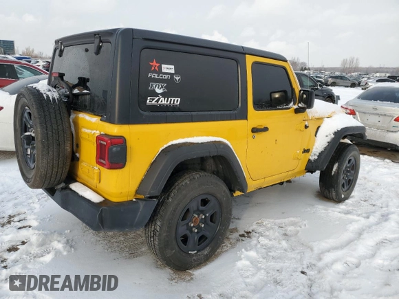 2021 Jeep Wrangler Sport S with VIN 1C4GJXAN5MW680091, listed as a Copart auction lot 87200454 with Not Provided miles and Salvage Title. Bid and sale history available at DreamBid. Image 3.