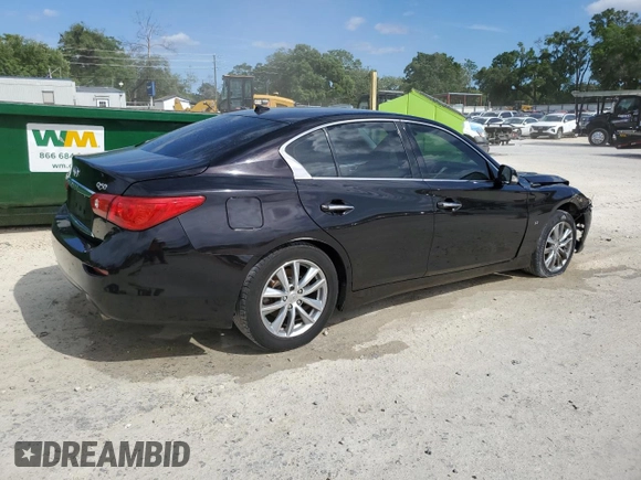 2014 Infiniti Q50 Premium with VIN JN1BV7AP9EM693541, listed as a Copart auction lot 52898005 with 203,157 mi miles and Salvage Title. Bid and sale history available at carsss.com. Image 3.