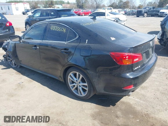 2007 Lexus IS 250 with VIN JTHBK262475047499, listed as a IAAI auction lot 41870608 with 66,114 mi miles. Bid and sale history available at carsss.com. Image 3.