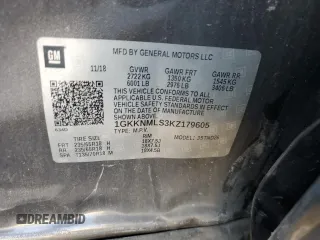 2019 GMC Acadia SLT z VIN 1GKKNMLS3KZ179605, wystawiony jako Copart lot #56343095 z przebiegiem 121 329 mil mil oraz Szkoda całkowita • Salvage title. Historia ofert i sprzedaży dostępna na DreamBid. Obrazek 13.