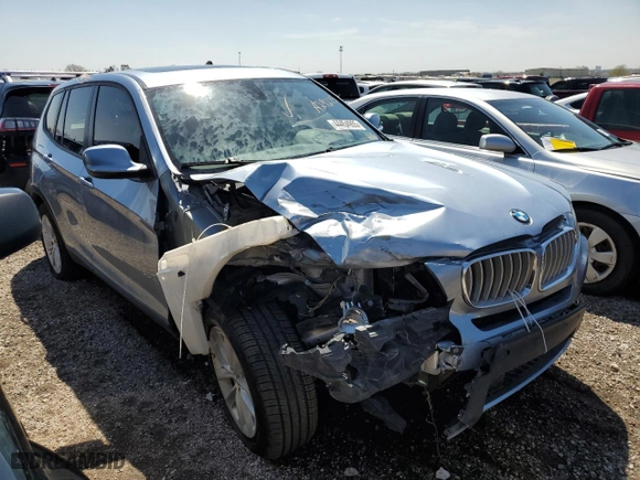 2013 BMW X3 xDrive28i with VIN 5UXWX9C55D0A29275, listed as a Copart auction lot 44454955 with 111,500 mi miles and Salvage Title. Bid and sale history available at carsss.com. Image 4.