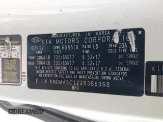 2018 Kia Sedona L with VIN KNDMA5C12J6386368, listed as a IAAI auction lot 38263325 with Not Provided miles and . Bid and sale history available at DreamBid. Image 9.