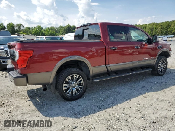 2016 Nissan Titan Platinum Reserve with VIN 1N6BA1F48GN507244, listed as a Copart auction lot 63213795 with 115,124 mi miles and Salvage title. Bid and sale history available at DreamBid. Image 3.