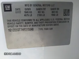 2017 Chevrolet Malibu LT with VIN 1G1ZE5ST7HF215048, listed as a IAAI auction lot 41805292 with 111,932 mi miles and . Bid and sale history available at DreamBid. Image 9.