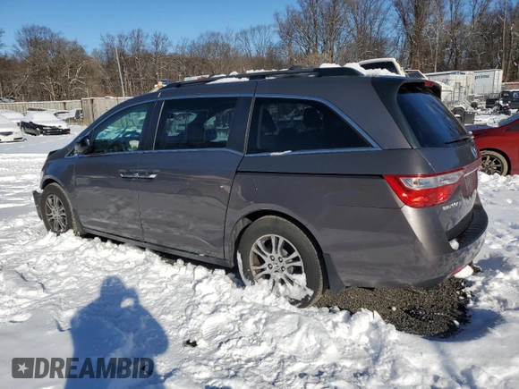 2012 Honda Odyssey EX-L with VIN 5FNRL5H66CB023339, listed as a Copart auction lot 86205974 with 136,087 mi miles and Salvage Title. Bid and sale history available at carsss.com. Image 2.