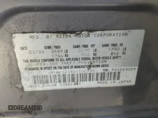 2006 Mazda 3 s Grand Touring with VIN JM1BK323861500390, listed as a Copart auction lot 47462125 with 278,826 mi miles and Salvage Title. Bid and sale history available at carsss.com. Image 13.