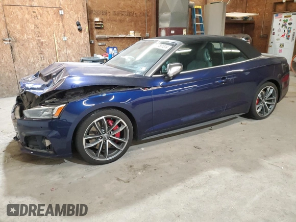 2018 Audi S5 Prestige z VIN WAU24GF58JN005912, wystawiony jako Copart lot #78801814 z przebiegiem Nie podano mil oraz Szkoda całkowita • Salvage title. Historia ofert i sprzedaży dostępna na DreamBid. Obrazek 1.