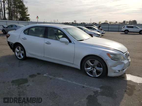 2008 Lexus LS 460 L with VIN JTHGL46F985022438, listed as a Copart auction lot 49938335 with 174,887 mi miles and Salvage title. Bid and sale history available at DreamBid. Image 4.