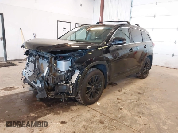 2019 Toyota Highlander SE with VIN 5TDJZRFH2KS628024, listed as a IAAI auction lot 41915298 with 87,054 mi miles. Bid and sale history available at carsss.com. Image 2.
