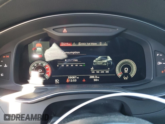 2021 Audi A6 Premium Plus with VIN WAUL2AF27MN072664, listed as a Copart auction lot 88597315 with 59,087 mi miles and Salvage Title. Bid and sale history available at carsss.com. Image 9.