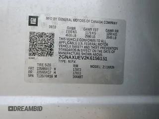 2019 Chevrolet Equinox LT with VIN 2GNAXUEV2K6156151, listed as a Copart auction lot 50326425 with 56,598 mi miles and Salvage Title. Bid and sale history available at carsss.com. Image 15.