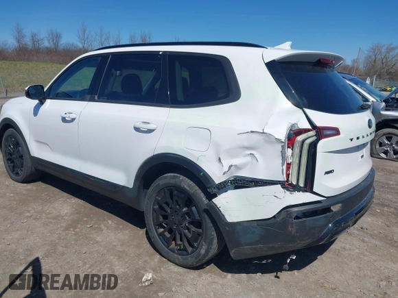 2021 Kia Telluride SX with VIN 5XYP5DHC0MG145965, listed as a IAAI auction lot 42069560 with 54,361 mi miles. Bid and sale history available at carsss.com. Image 3.