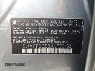 2010 BMW X5 35d with VIN 5UXFF0C58ALT75133, listed as a Copart auction lot 45247735 with 176,410 mi miles and Clean Title. Bid and sale history available at carsss.com. Image 13.