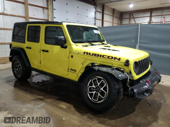 2024 Jeep Wrangler Rubicon with VIN 1C4PJXFG9RW283792, listed as a Copart auction lot 44061215 with 27,266 mi miles and Clean title. Bid and sale history available at DreamBid. Image 4.