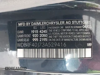 2003 Mercedes-Benz C 230 Kompressor with VIN WDBRF40J73A529416, listed as a IAAI auction lot 41787752 with 182,918 mi miles and . Bid and sale history available at DreamBid. Image 9.