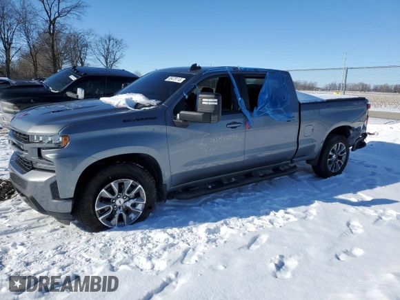 2021 Chevrolet Silverado 1500 RST with VIN 1GCUYEEL0MZ447102, listed as a Copart auction lot 88479115 with 0 mi miles and Salvage Title. Bid and sale history available at carsss.com. Image 1.