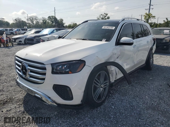 2024 Mercedes-Benz GLS 450 with VIN 4JGFF5KEXRB087062, listed as a Copart auction lot 56162235 with 20,550 mi miles and Salvage title. Bid and sale history available at DreamBid. Image 1.