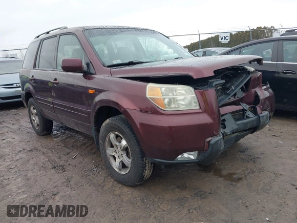 2007 Honda Pilot EX-L with VIN 2HKYF18557H535426, listed as a IAAI auction lot 41126160 with 169,336 mi miles. Bid and sale history available at carsss.com. Image 1.