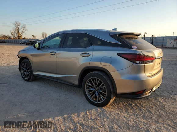 2022 Lexus RX with VIN 2T2YGMDAXNC080182, listed as a Copart auction lot 80543774 with 41,983 mi miles and Salvage Title. Bid and sale history available at carsss.com. Image 2.
