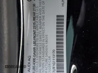 2016 Audi A3 1.8T Premium with VIN WAU67LFF1G1113170, listed as a Copart auction lot 88492135 with 56,881 mi miles and Salvage Title. Bid and sale history available at carsss.com. Image 12.