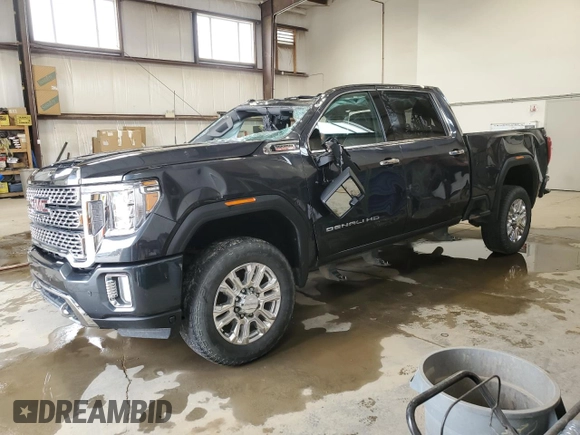 2021 GMC Sierra 3500HD Denali z VIN 1GT49WEYXMF261440, wystawiony jako Copart lot #43560575 z przebiegiem 83 839 mil mil oraz Szkoda całkowita • Salvage title. Historia ofert i sprzedaży dostępna na DreamBid. Obrazek 1.